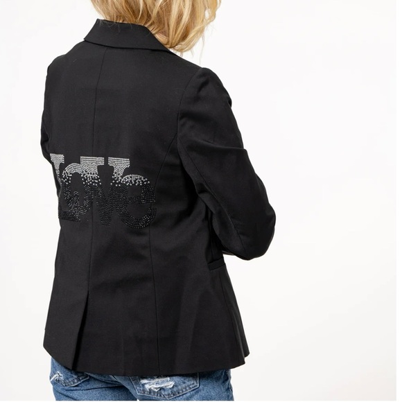 Hipchik Couture Ombre “LOVE” Black Blazer - Picture 2 of 16